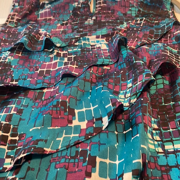 Fashion bug tank top size 2X turquoise, white, purple, black 100% polyester - Picture 4 of 7